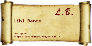 Lihi Bence névjegykártya
